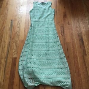 Sharagano 👗 Mint green lace maxi dress size 4